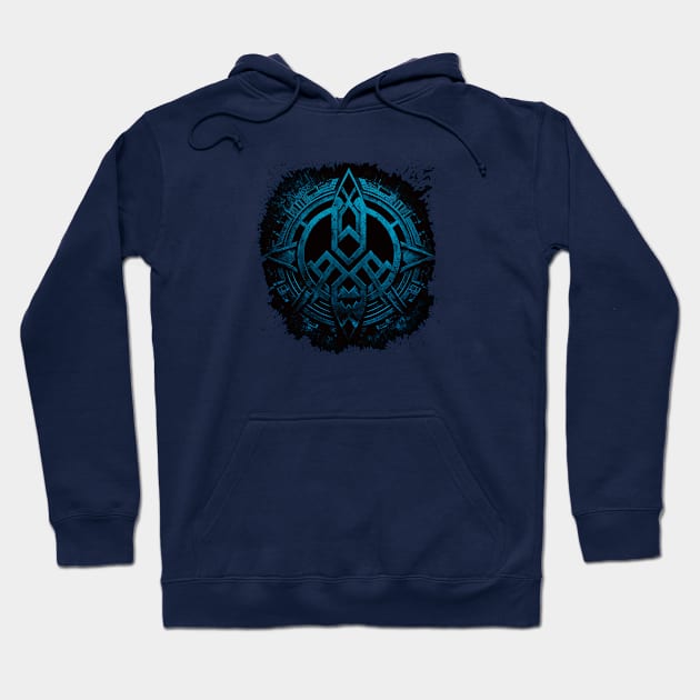 Metallic blue symbol Hoodie by NATLEX